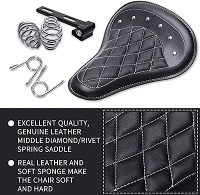 Bobber sitz Motorrad Leder Solo Sitz mit 3'' Feder Halterung Kit für Sportster Bobber Chopper XL883