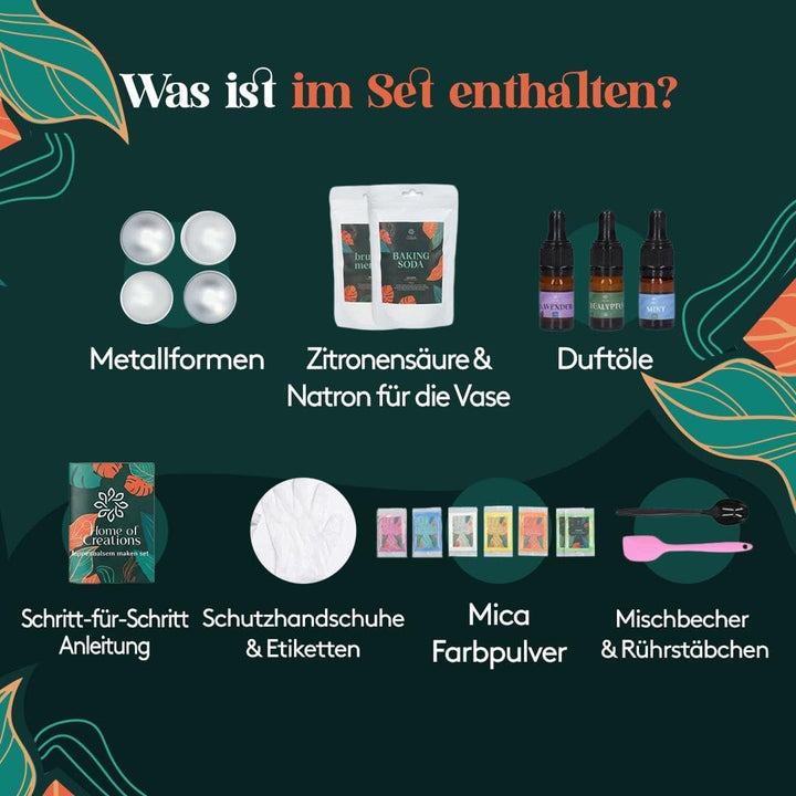 Badebomben DIY Set | Badebomben Selber Machen mit Farben & Düften | Bastelset Erwachsene | DIY Set E