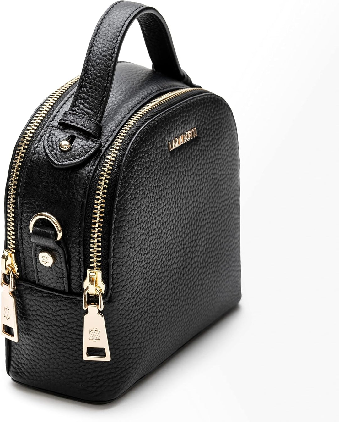 Lazarotti Bologna Leder Handtasche Damen | 2 Hauptfächer & abnehmbaren Tragegurt | mittelgrosse Henk
