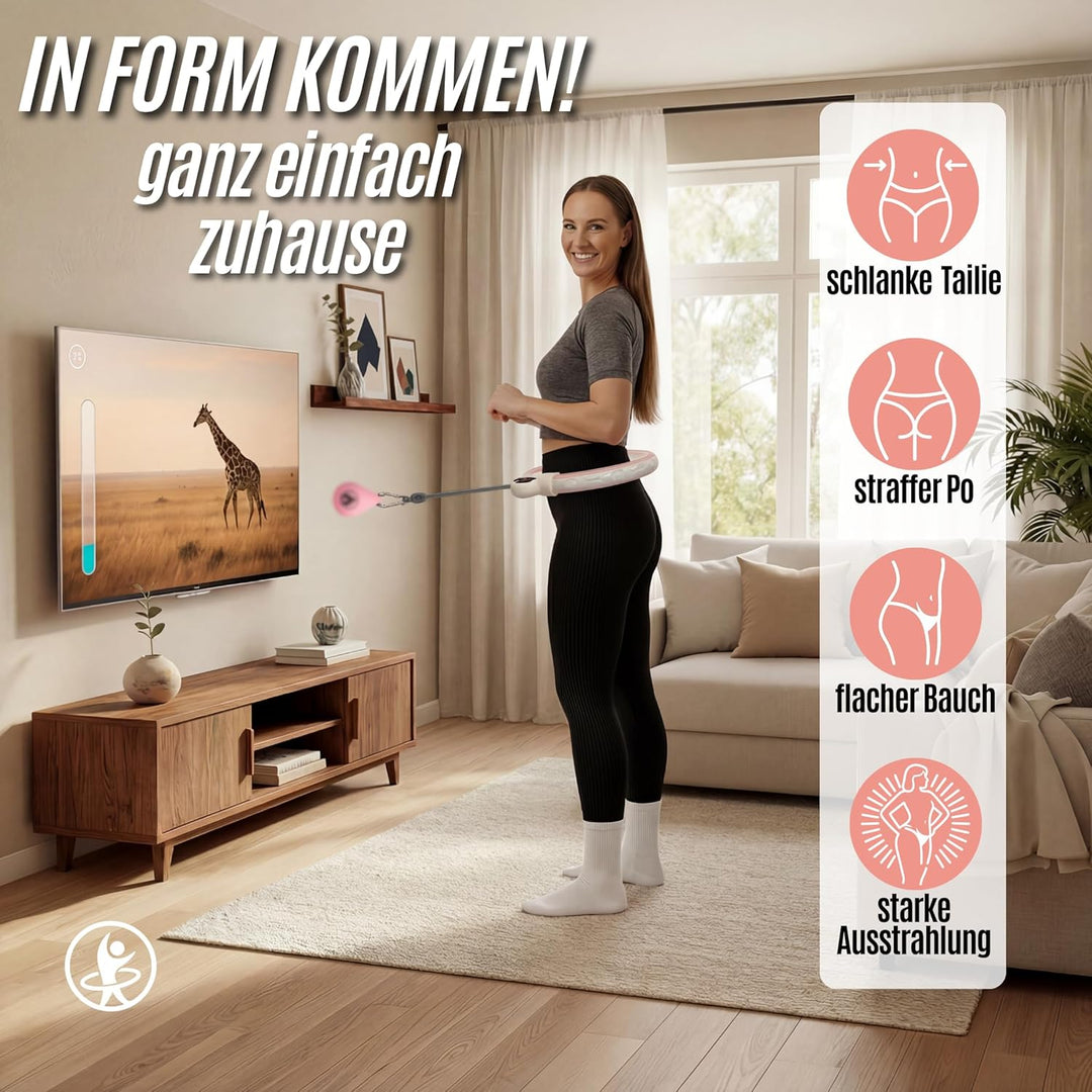 Smart Hula Hoop Reifen Erwachsene, 3 Gewichte für anpassbare Intensität, Hulahub Reifen zum Abnehmen
