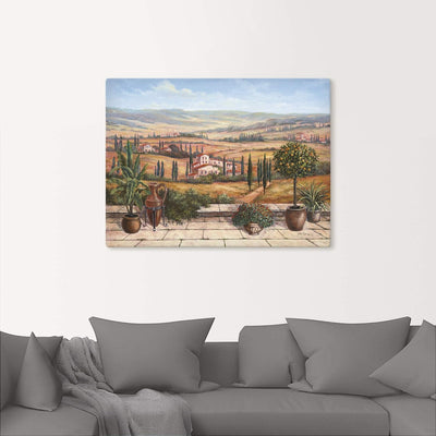 Artland Leinwandbild Wandbild Bild auf Leinwand 60x45 cm Wanddeko Toskana Landschaft Italien Natur M