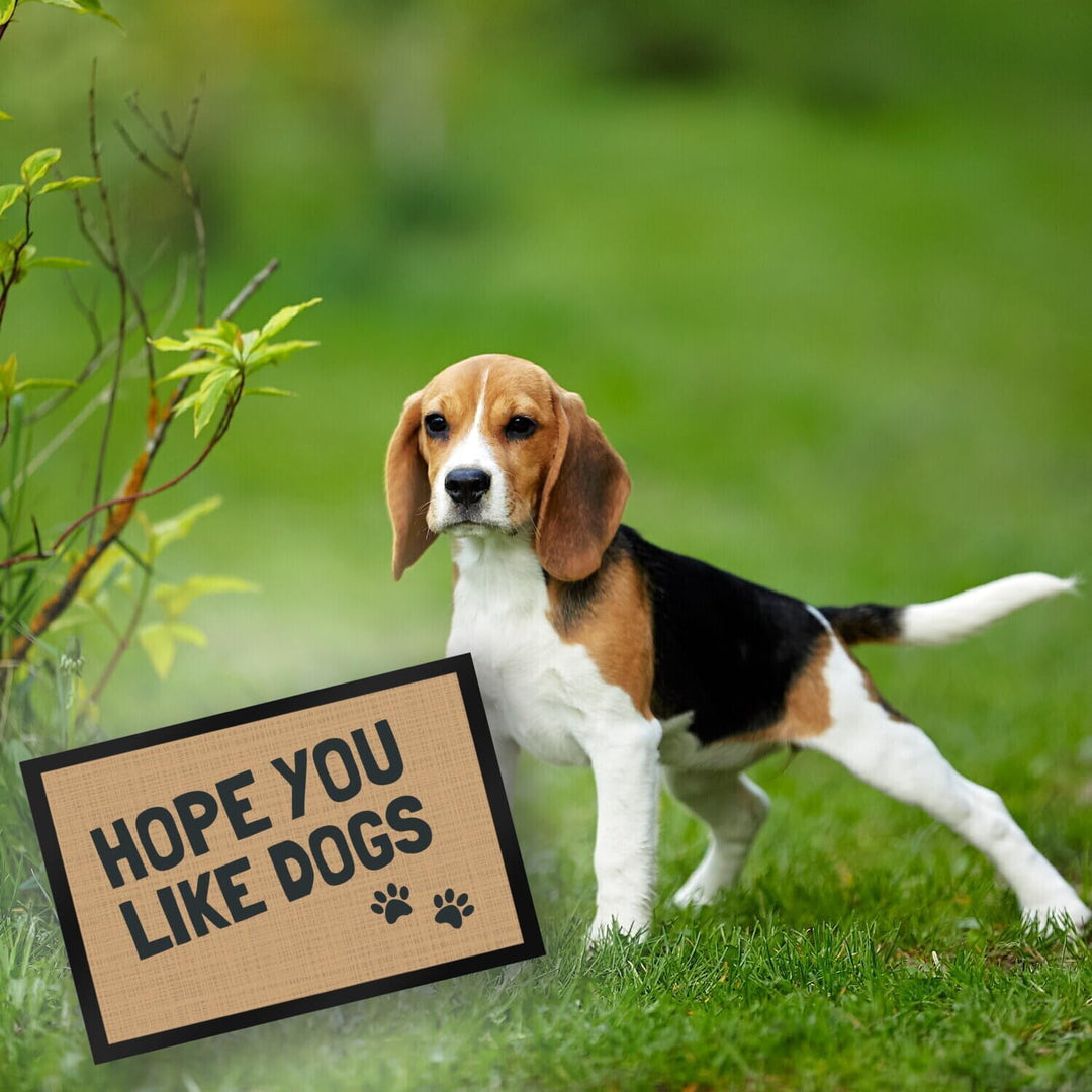 trendaffe Fussmatte Hope You Like Dogs mit Pfotenabdruck - Türmatte Hund Haustier 40 x 60 cm (Rechte