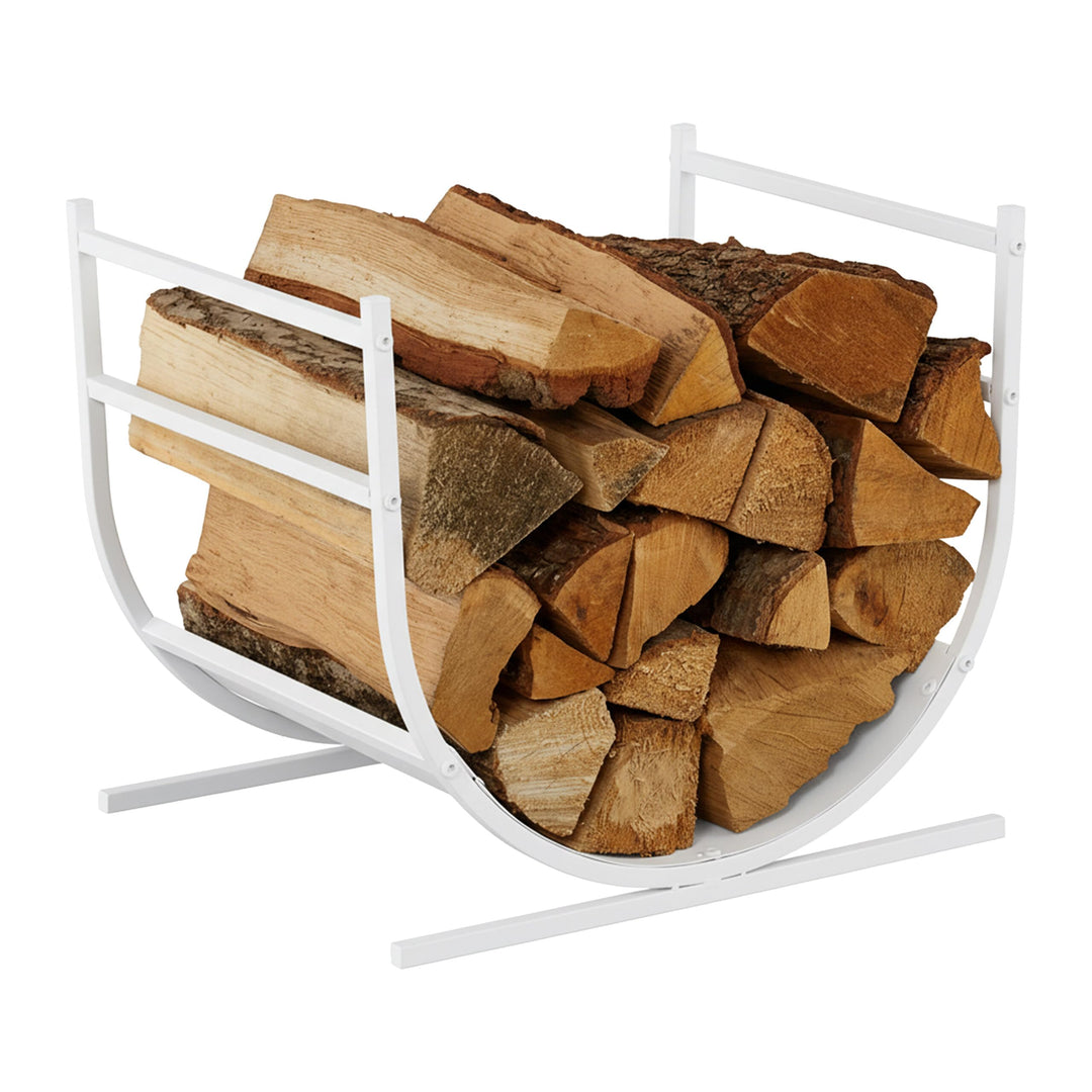 Relaxdays Kaminholzregal U-Form, Metall, HBT: 40x46x38 cm, Brennholzregal für Feuerholz, Stapelholz,