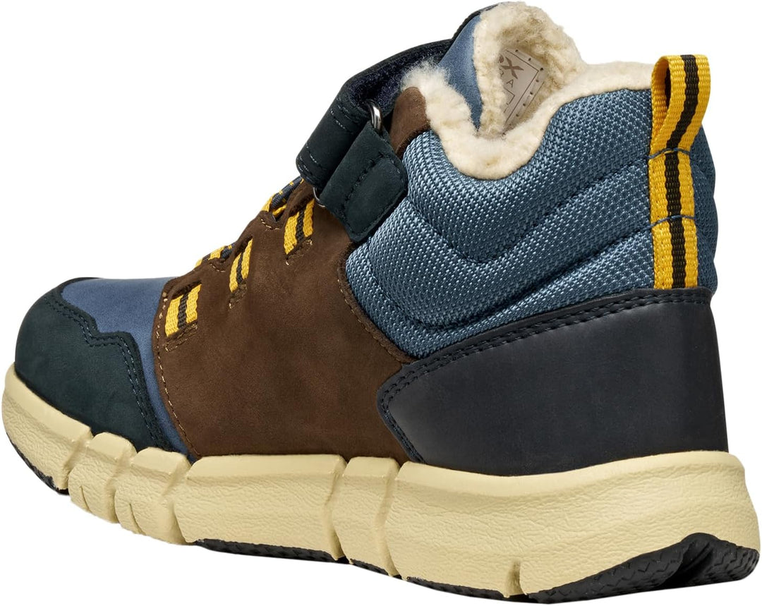 Geox Jungen J Flexyper Boy B ABX Ankle Boot 28 EU Brown Blue, 28 EU Brown Blue