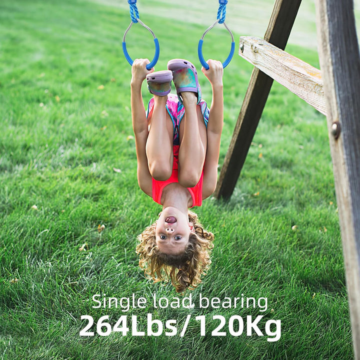 PELLOR Kinder Klettern Ringe, Multifunktions Turnringe, Multifunktions Trapeze Schaukel mit Kunststo
