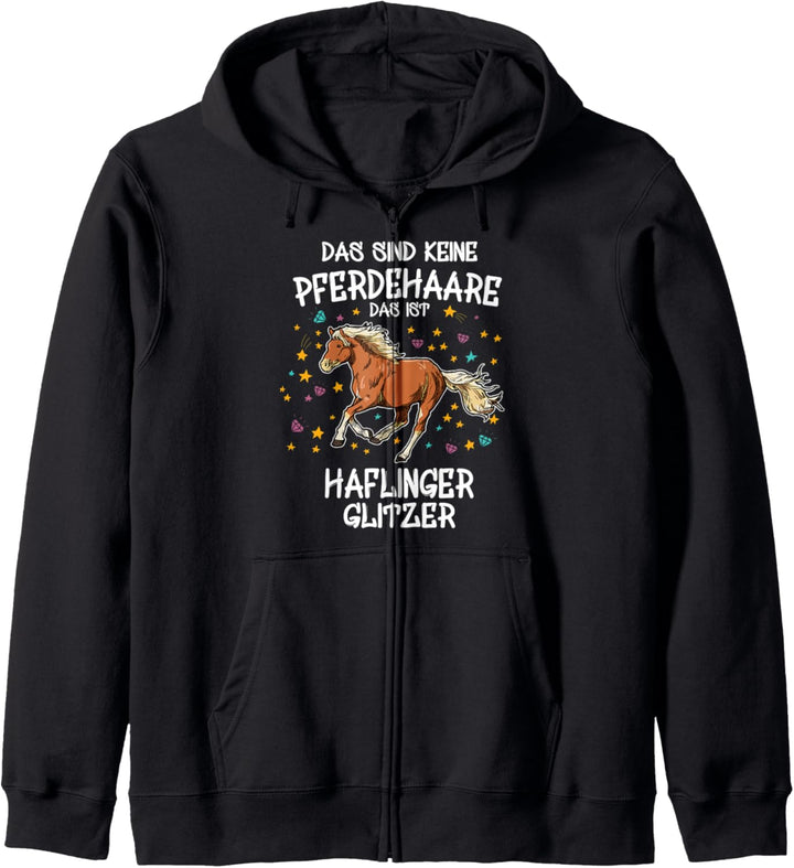 Haflinger Glitzer Pferd Reiten Geschenk Haflinger Kapuzenjacke