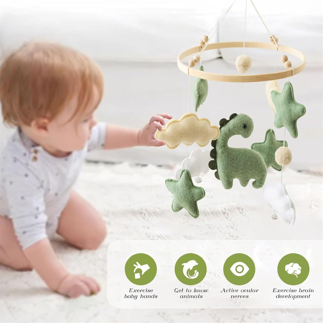 Baby Windspiele, Mobile Baby Windspiele Dinosaurier mit Wolken, Holz Hängende Baby Windspiel, Kinder