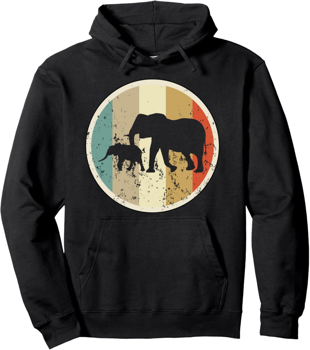 Elefant Elephant Tiere Afrika Indien Retro Vintage Grunge Pullover Hoodie