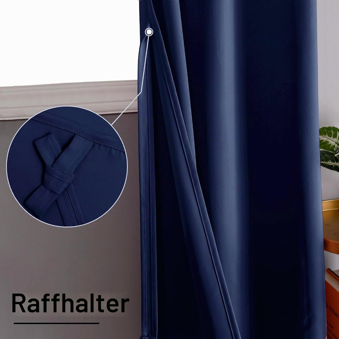 XWZO Blickdichte Vorhänge Verdunklungsvorhänge mit Ösen 2 Stücke Gardienen mit Raffhalter Lichtundur