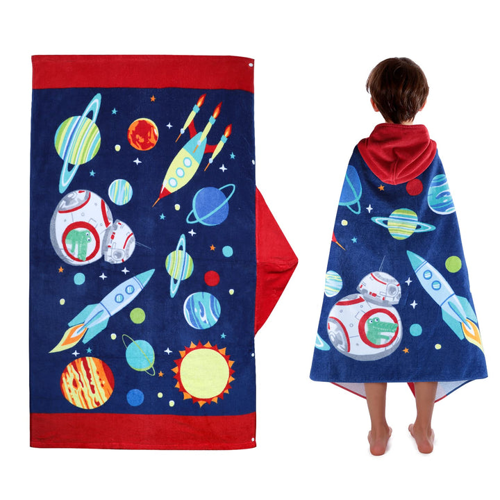 Badeponcho Kinder 100% Baumwolle Kinderhandtuch Poncho Kinder Badetuch Handtuch mit Kapuze Strandtüc