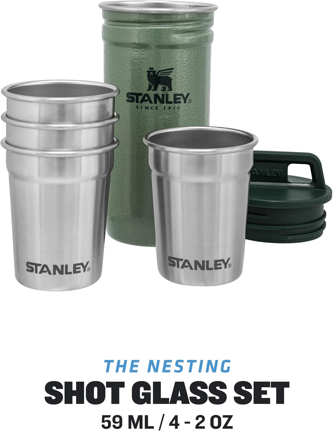 Stanley Adventure Nesting Schnapsgläser Set 59 ml - Shotgläser aus Edelstahl - BPA-Frei - Stapelbar