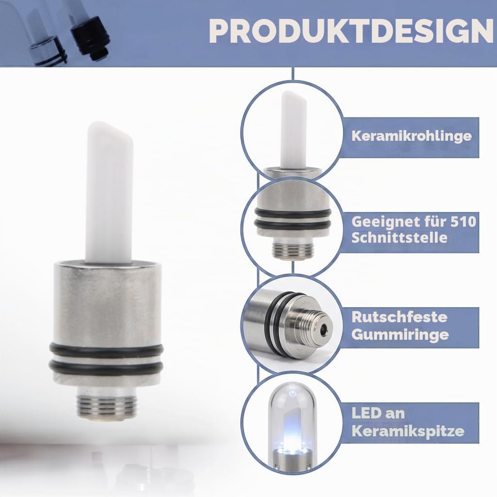 Longmada Ceramic Hot Knife, 510 Thread Dab Tool Cut Wax Accessory, Black