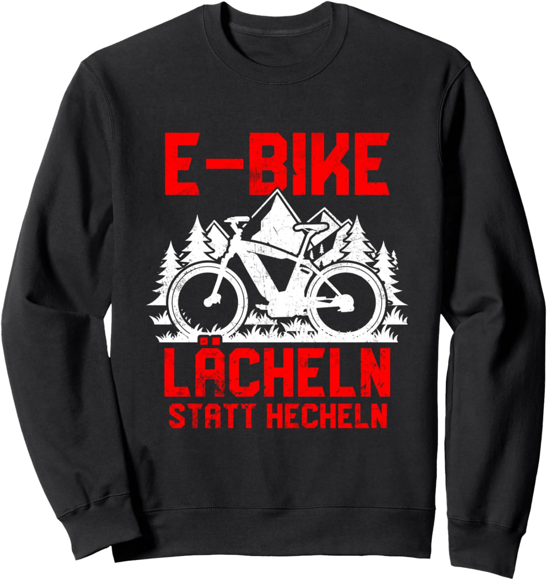 "Lächeln statt hecheln" | Lustiger Spruch Fahrrad E-Bike Sweatshirt