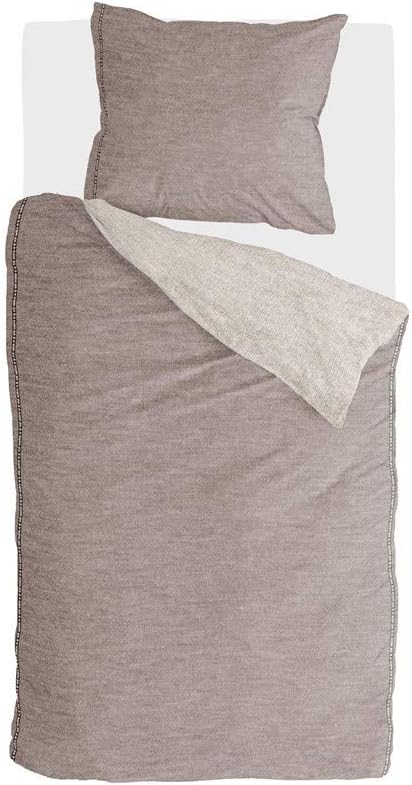 Walra Jersey Bettwäsche Casual Beauty Taupe 1 Bettbezug 155 x 220 cm + 1 Kissenbezug 80 x 80 cm, 1 B