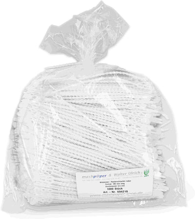 1000 x Blitzbinder Rasterschlaufen Universalbinder Kabelbinder in transparent 180 mm lang 694218, 18