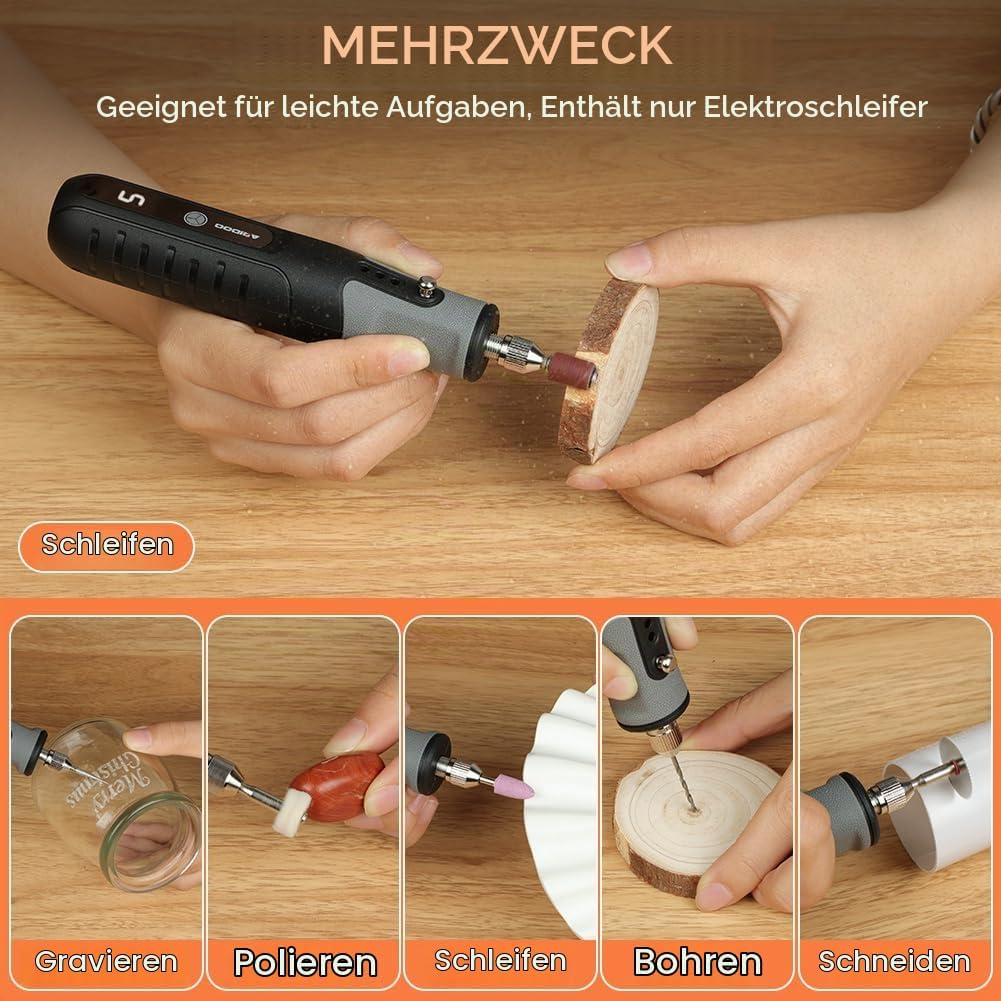 Flintronic Mini Akku Rotationswerkzeug, Multifunktionswerkzeug Set mit 138 Zubehör, 5 Variable Drehz