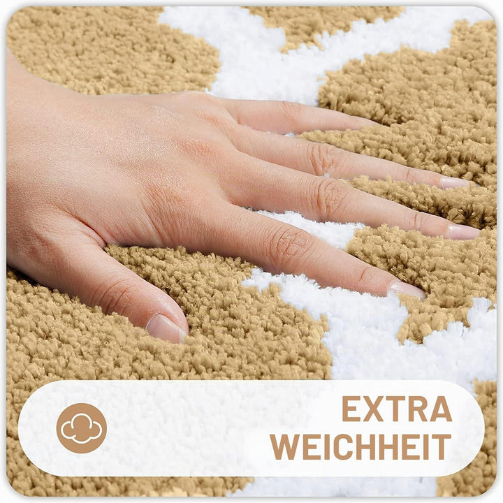 Homaxy rutschfest Badematte Badezimmerteppich Waschbar Hochflor Badteppich Flauschige Mikrofaser Bad