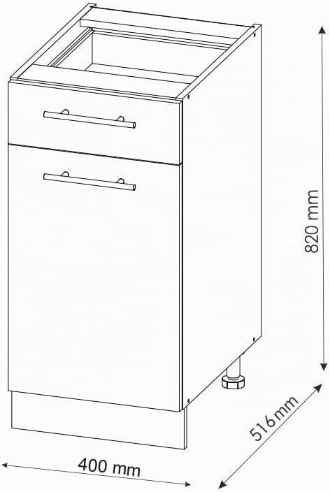 Vicco Küchenunterschrank Fame-Line, Anthrazit-Gold, 40 cm | ohne Arbeitsplatte, zur Kombination mit