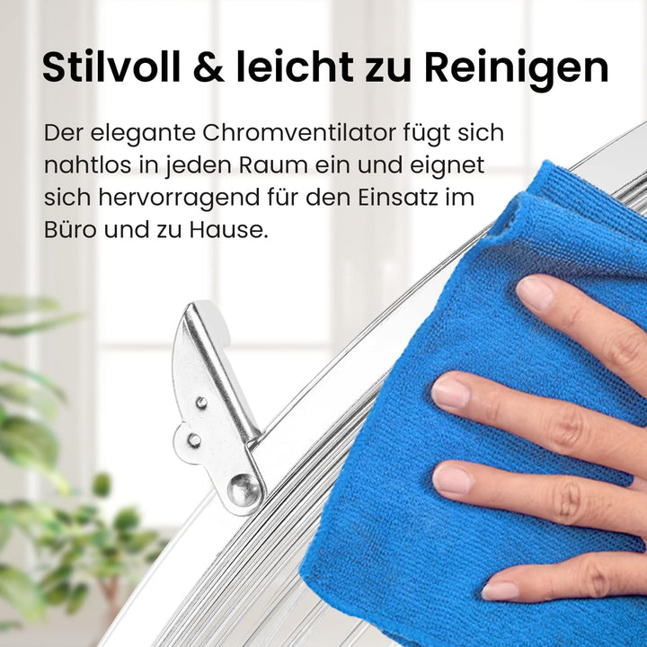 Pro Breeze 50 cm Bodenventilator aus Chrom, Ventilator mit 3 Geschwindigkeitsstufen und verstellbare