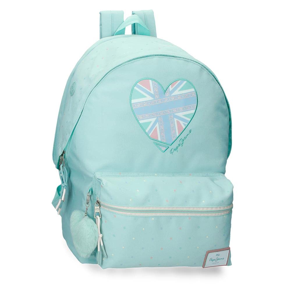 Pepe Jeans Nerea Rucksack mit Zwei Fächern Blau 30x40x13 cm Polyester 15,6L, Rucksack