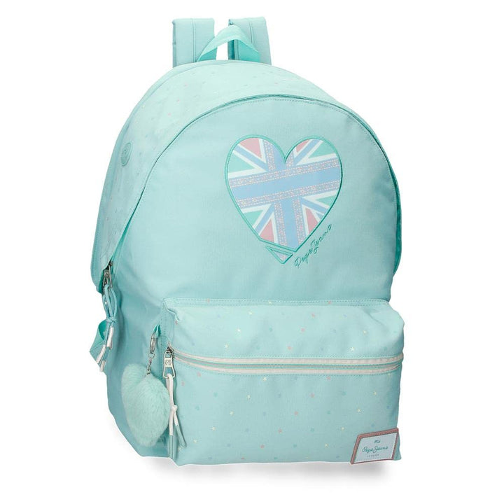 Pepe Jeans Nerea Rucksack mit Zwei Fächern Blau 30x40x13 cm Polyester 15,6L, Rucksack