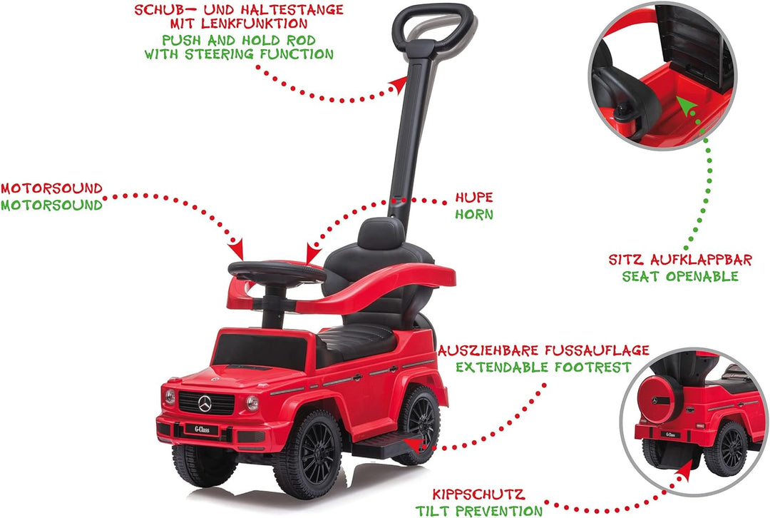 JAMARA 460626 Rutscher Mercedes-Benz G 350 d 3in1 – ab 6 Monate, Sitzhöhe 260 mm, Kippschutz, Schutz