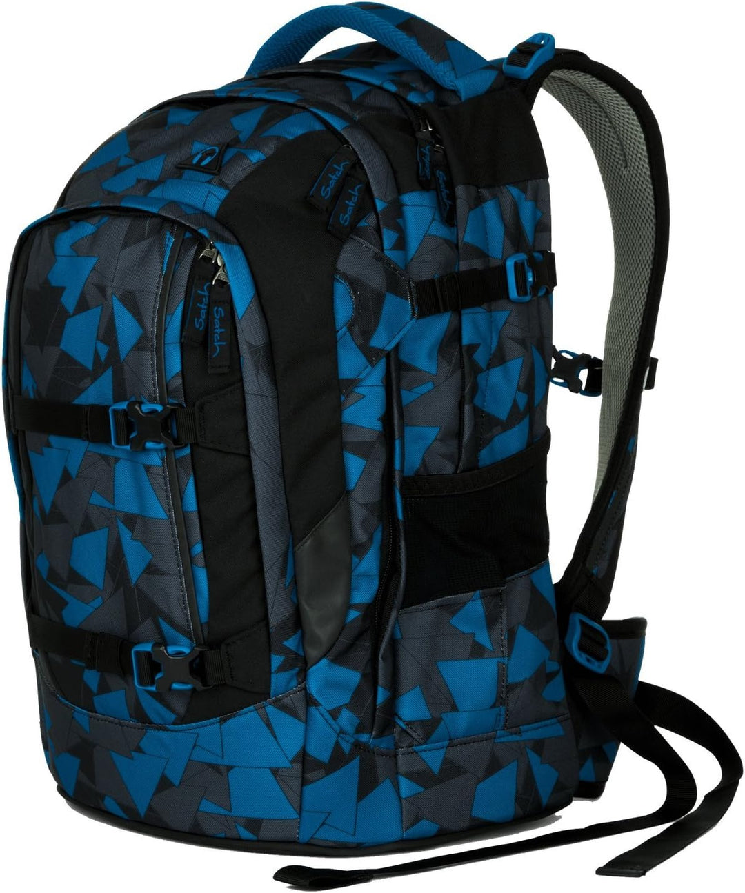 Satch Pack by Ergobag - 2tlg. Set Schulrucksack (+SchlamperBox Etui) - Blue Triangle