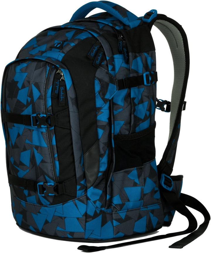 Satch Pack by Ergobag - 2tlg. Set Schulrucksack (+SchlamperBox Etui) - Blue Triangle