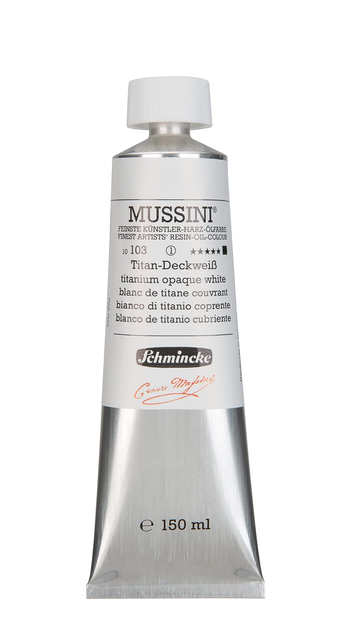 Schmincke MUSSINI® - feinste Künstler-Harz-Ölfarben, Titan-Deckweiss - 150 ml 103 Titan-Deckweiss 15