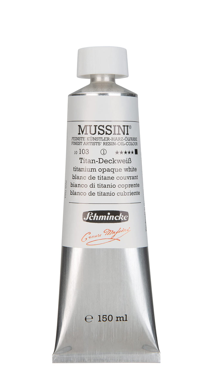 Schmincke MUSSINI® - feinste Künstler-Harz-Ölfarben, Titan-Deckweiss - 150 ml 103 Titan-Deckweiss 15