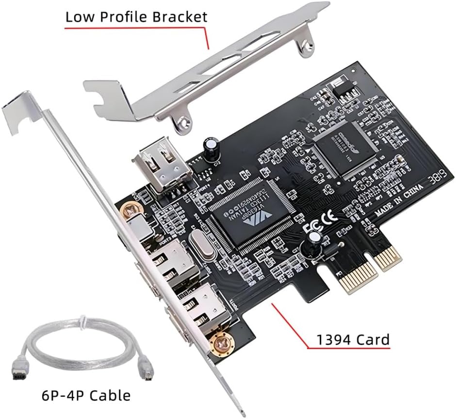 xiwai PCI-E 1X 4X 16X zu IEEE 1394a Firewire 400 Capture Card 6Pin und 4Pin 4 Ports PCI Express Kart