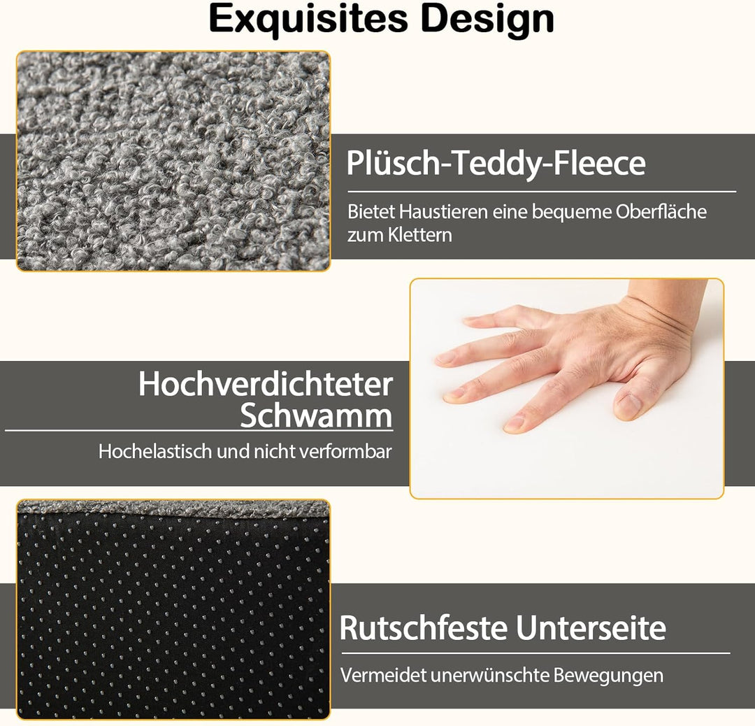 COSTWAY Hundetreppe 4 Stufen, rutschfeste Hundestufe aus Schaumstoff, 2+2 Design, Haustiertreppe für