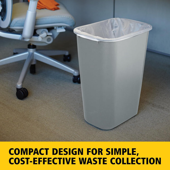 Rubbermaid Commercial Products 10.25 gal Rectangular Soft Molded Plastic Trash Can - Grey grau, grau