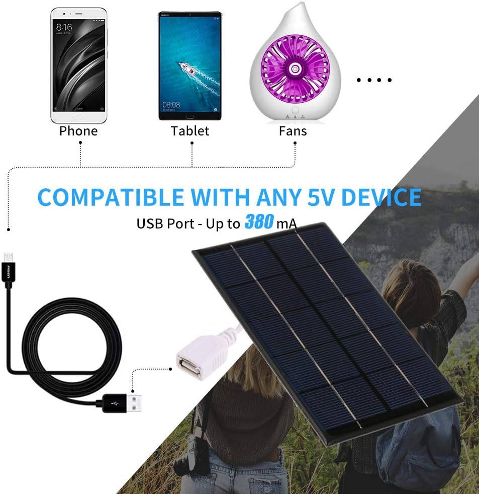 2.5W / 5V tragbares Solar-Ladegerät mit USB-Anschluss monokristallines Silikon kompaktes Solarpanel-