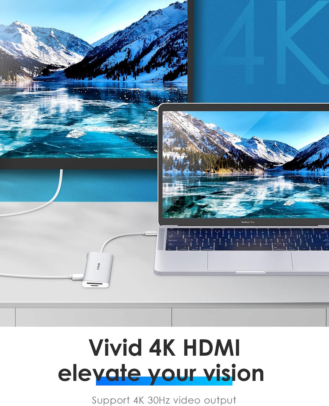 LENTION USB C Hub mit 4K HDMI, USB 3.0, SD&TF Kartenleser, 100W Aufladung, Typ C Adapter kompatibel