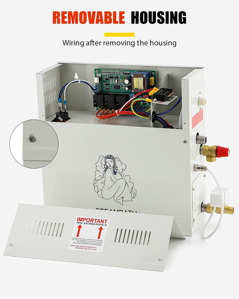 CGODENWALL 6KW Dampfgenerator Innerhalb von 6m³ Gewerbe/Haushalt für Sauna mit 35-55 ℃ Automatik The