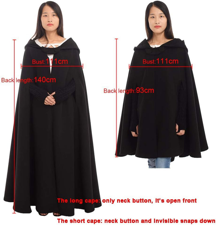 GRACEART Mittelalterliche Unisex Vampir Umhang Gothic Cosplay Kostüm, Robe mit Kapuze Cape Mantel Um