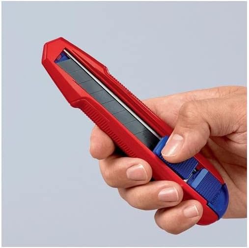 KNIPEX CutiX® Universalmesser, mit Stabilisierungsschiene, Klingenverriegelung, 18 mm Abbrechklinge,