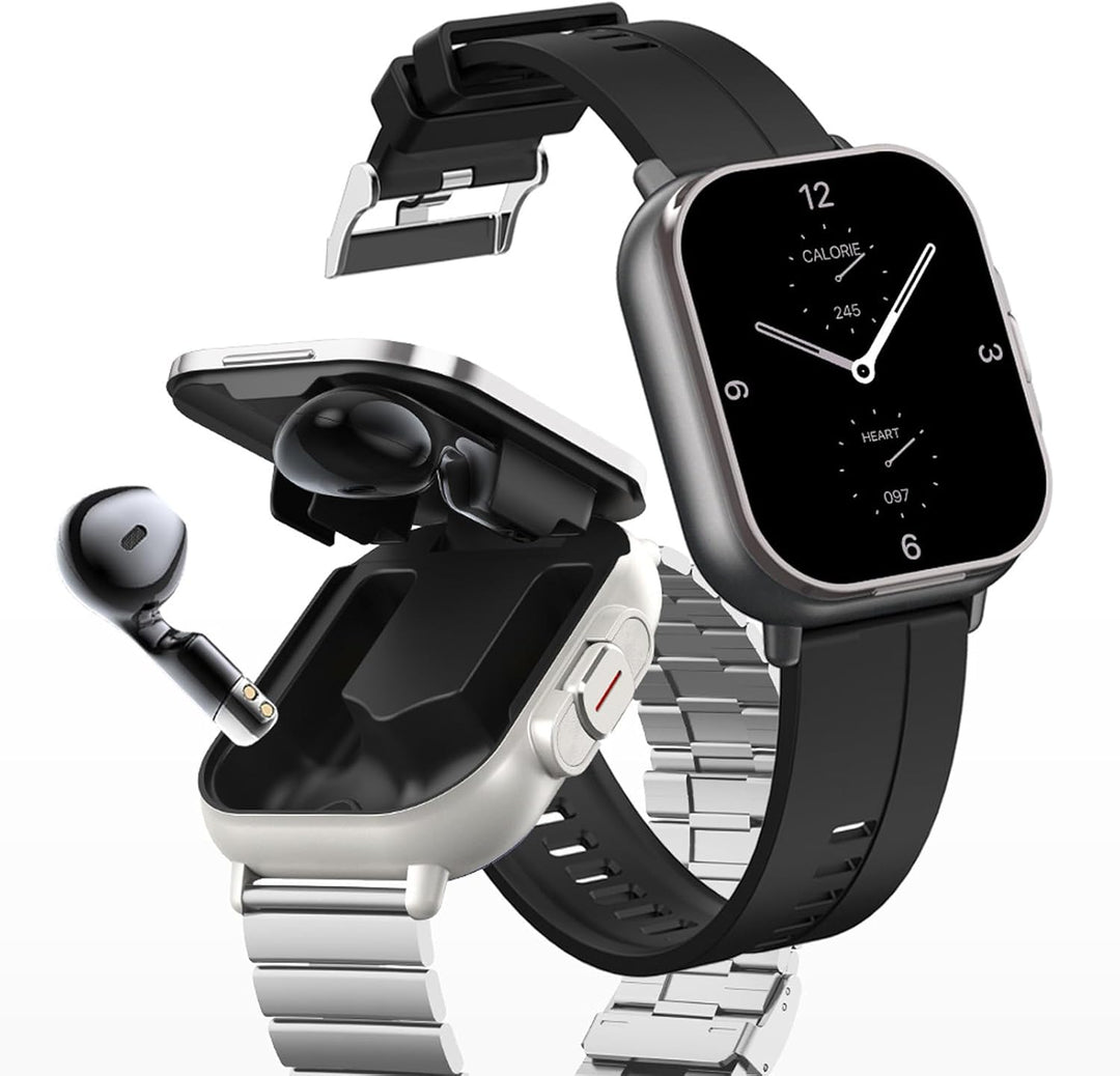 Ejoyous Smartwatch mit Kopfhörer, 2in1 Fitness Tracker, IP67 Wasserdicht, 2,01 Zoll Bildschirm, Schl