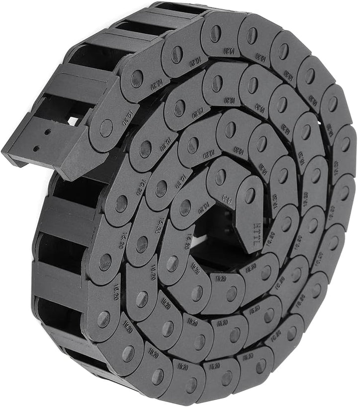 sourcing map R18 10mm x 20mm Schwarz Kunststoff Kabelschlepp Kette Draht Träger 1M Länge CNC
