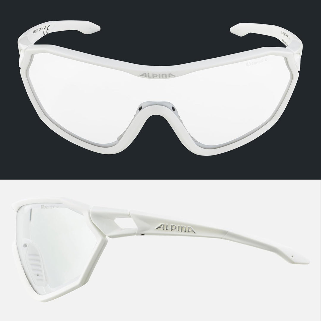 ALPINA S-WAY V - Selbsttönende, Bruchfeste & Beschlagfreie Sport- & Fahrradbrille Mit 100% UV-Schutz