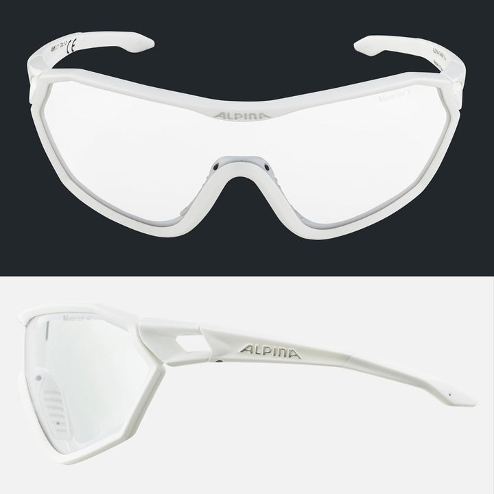 ALPINA S-WAY V - Selbsttönende, Bruchfeste & Beschlagfreie Sport- & Fahrradbrille Mit 100% UV-Schutz