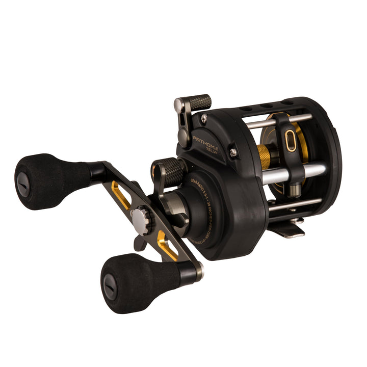 PENN Fathom II Level Wind-Multirolle – Salzwasser-Angelrolle für Boots-, Küsten- und Kajakangeln 15|