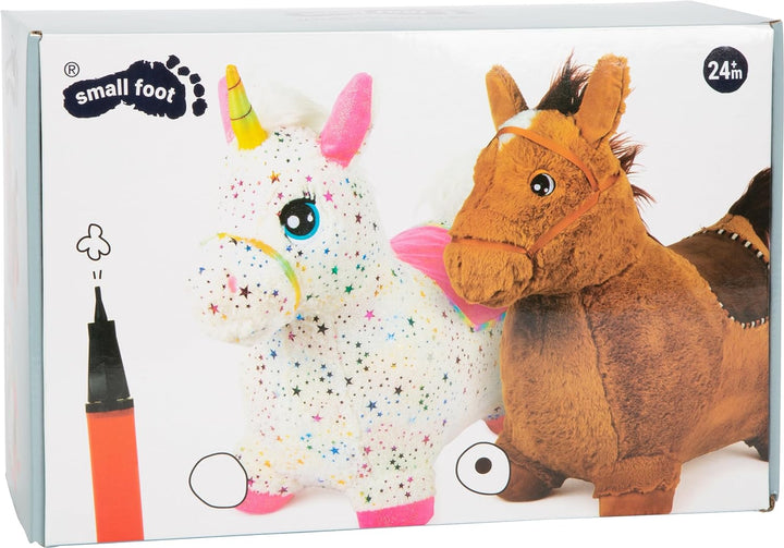 small foot Hüpfpferd Plüsch aus robustem Gummi und weichem Stoff, Springtier mit Sattel und Mähne, a