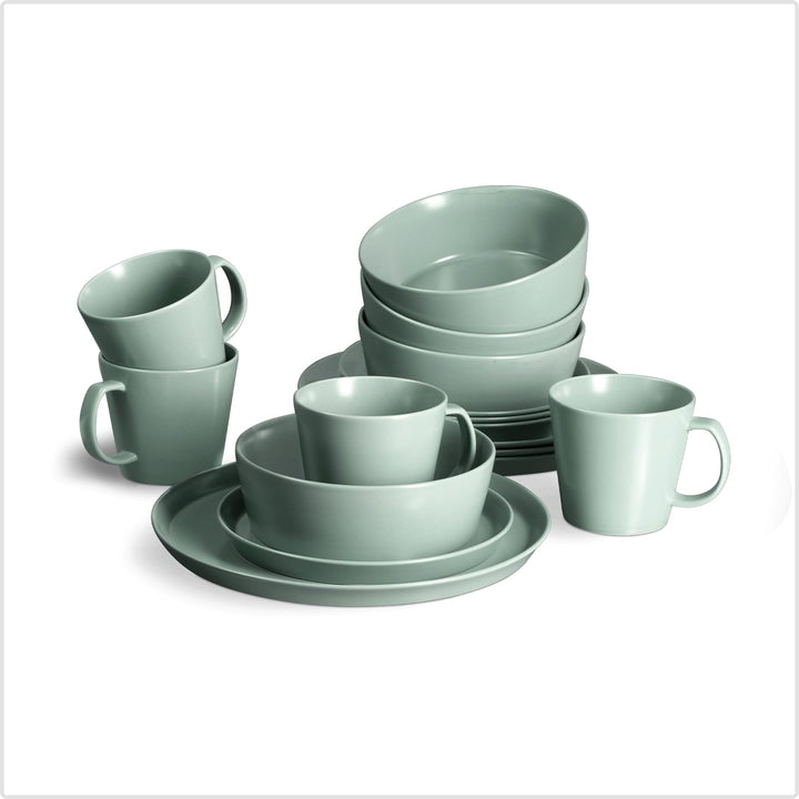 SPRINGLANE Geschirrset 16-tlg. Sweet Scandi, Mintfarbiges Geschirrservice für 4 Personen aus New Bon