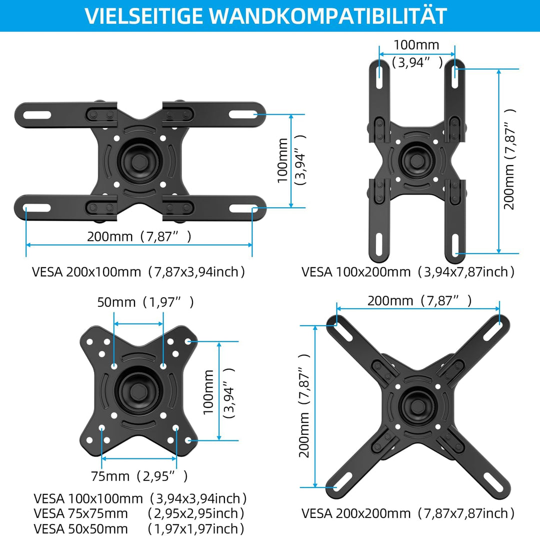 HOME VISION TV Wandhalterung Schwenkbar & Neigbar für 17-42 Zoll Flach & Curved Fernseher & Monitore