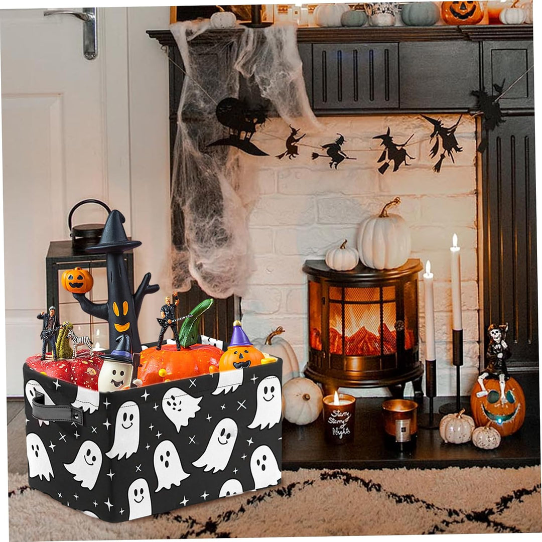 Ghost Basket Rechteckiger Halloween -Boo -Korb mit Griff GREEZ Kinder Kinder ARTEGRAGE ERGANGENDER E