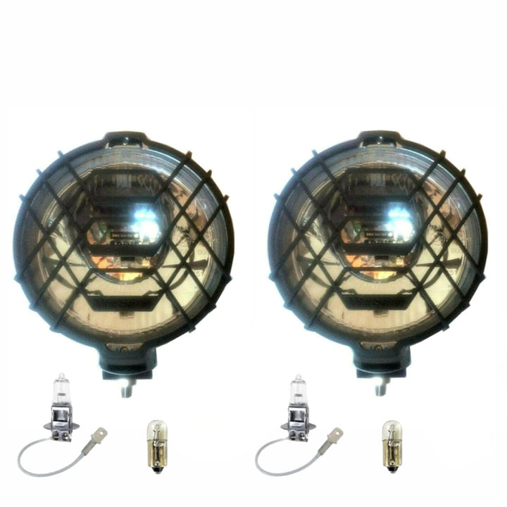 MelTruck 2x Rund Chrom H3 Halogen Fernscheinwerfer E20 Zusatzscheinwerfer 186 mm und 12V Glühbirnen