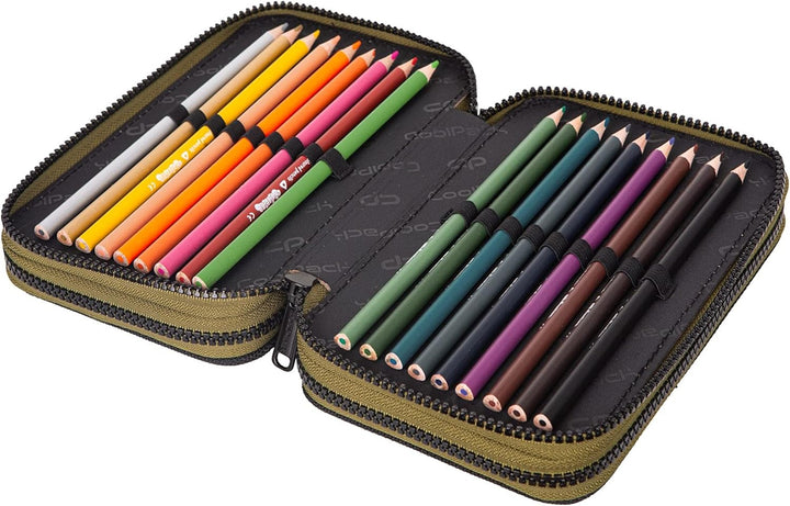 Goldkids Federtasche 3-fache Federmappe AIR Force Federmäppchen 46-teilig gefüllte Schüleretui Stift