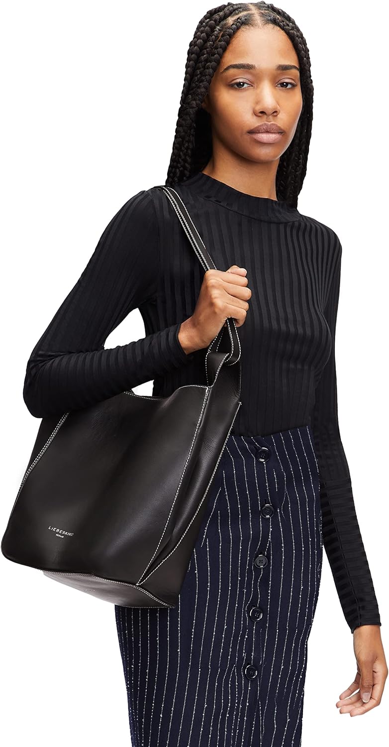 Liebeskind Damen Bowie Hobo M Schwarz, Schwarz